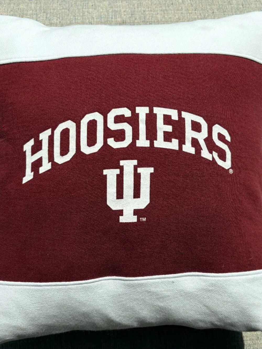 Indiana University Hoosiers reworked sweatshirt throw pillow cover dorm decor